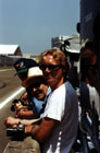 Robert, Martin and Pierre pose for me as we lean on the pitwall.