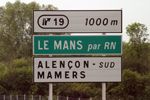 Always a very welcome sight- the signs to Le Mans on the autoroute.