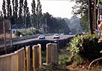 This picture shows the rather smart 34 Hommell Bugatti charging down the Mulsanne, passing some of the slower GT2 cars.  The Bugatti's race ended when it spun out at the first Mulsanne chicane after 226 laps