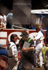 Derek Warwick, sharing the Courage with Jan Lammers and Mario Andretti has time for a pre-race interview with HarryTurner of Radio Le Mans