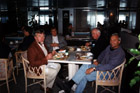 A spot of lunch for Peter, Ian, Geoff and Jim on the Pride of Portsmouth.  (Martin, Alan and I had opted for simpler fare in the self-service cafeteria!)