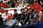 Jorg Muller, Martin Brundle and Wayne Taylor.  Nissan R390 No. 21.  Qualified 7th by Brundle.