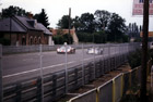 Courage and McLaren - but who is passing who? Notice the signs for both of the famous restaurants on the Mulsanne. They really are that close together!