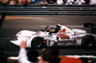One of my favourites from 1997. On his last tour, Michele Alboreto acknowledges the crowd and the marshals on the way to the victory he shared with Stefan Johansson and Tom Kristensen in the "Lucky 7" Joest TWR Porsche.