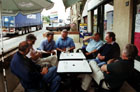 On route to Le Mans on Friday morning, time for a pastis in the sunshine at Fy.