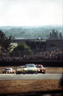 A gaggle of GTS cars queuing at the Dunlop Chicane.