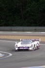 The #3 Law Jaguar rounds Mulsanne again....