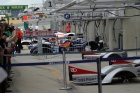 The view up the pit-lane to 'Audi-Land'.....