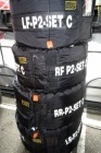 And here's a full set of tyres which, as you can see, are intended for the #33 Judd-engined LMP2 car