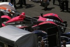 The pink and black Oak Racing Pescarolo Mazda #35 of Moreau, Ajlani and Lahaye qualified 28th